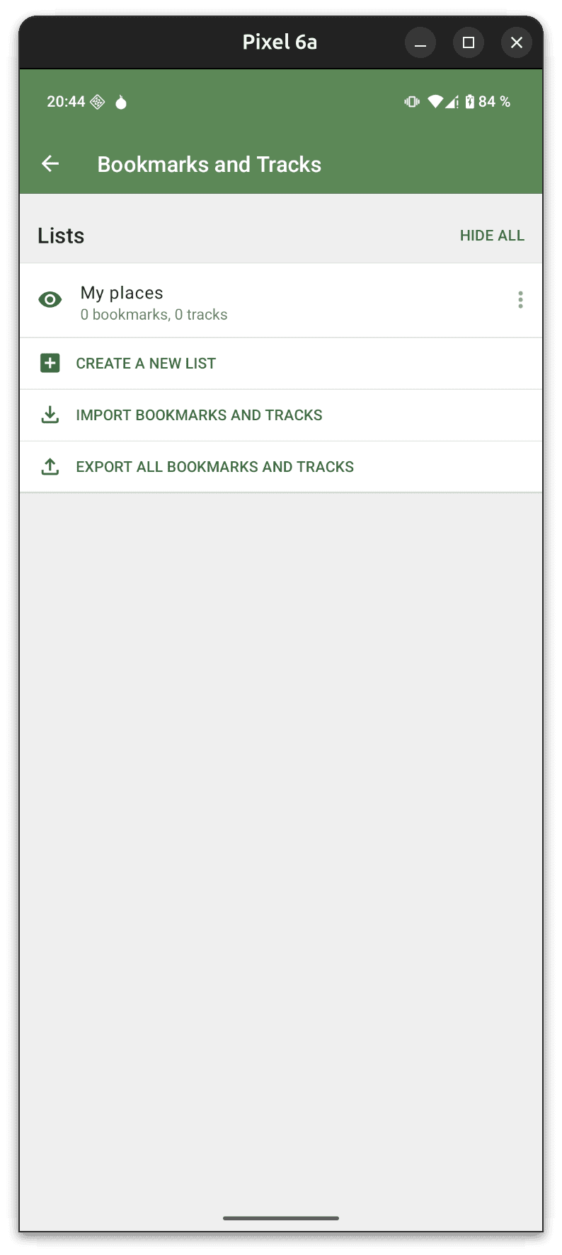 Import GPX settings