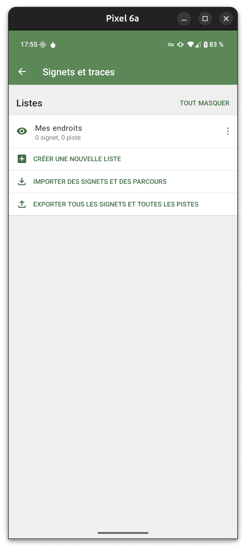 Paramètres d’importation GPX