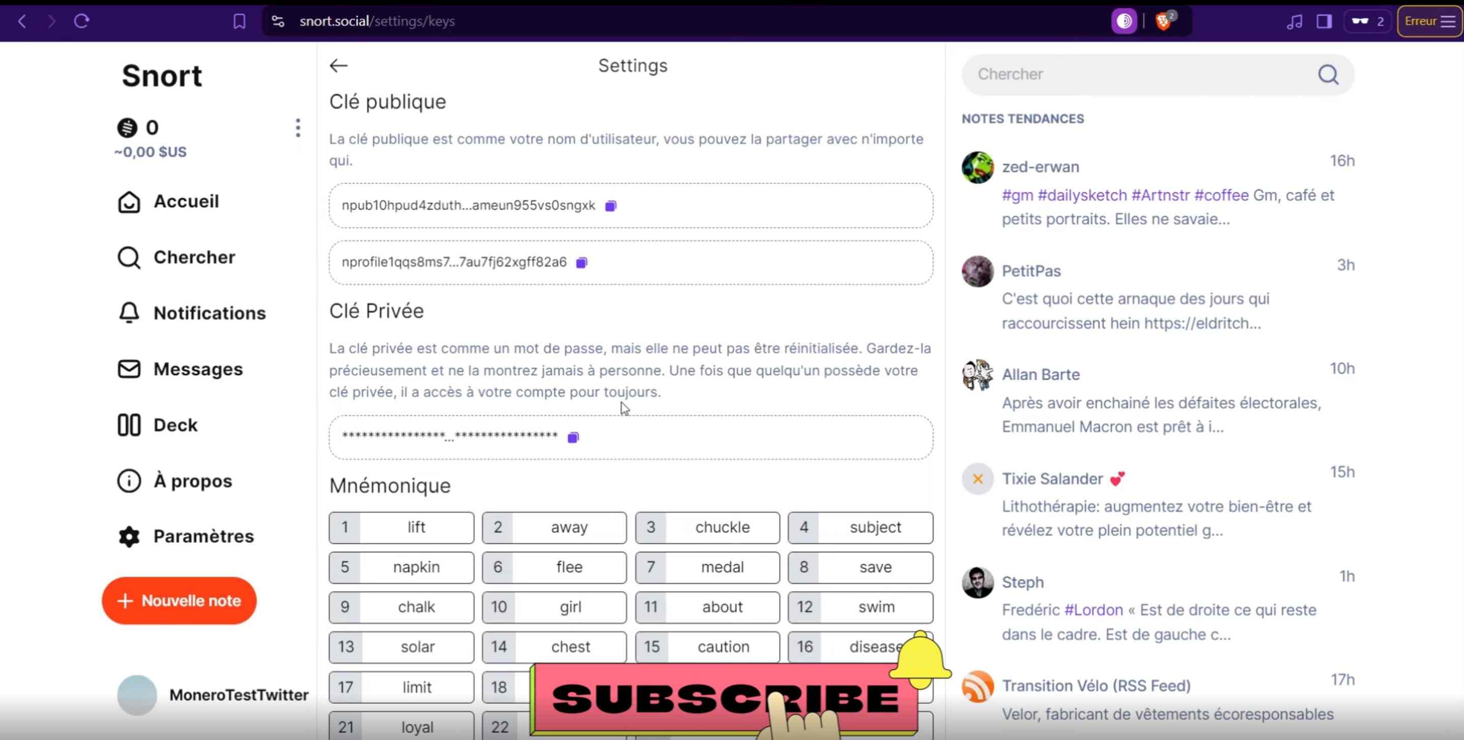 Export keys confirmation